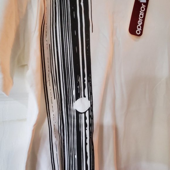 Vintage Operator T Shirt - White with black vertical design. Size XS - Picture 5 of 8